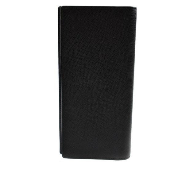 PRADA: Black, Saffiano Leather Long Wallet - Picture 2 of 8